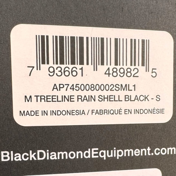 Black Diamond Treeline Rain Shell Jacket Mens S Black BD.Dry Waterproof 10K NWT - Picture 7 of 17